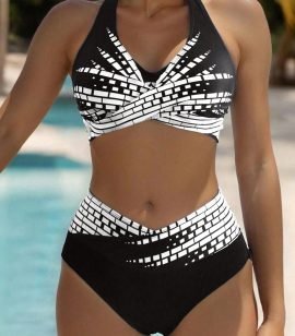 2025 New High-Waist Bikini Set - Conservative & Slimming Swimwear