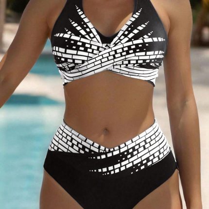 2025 New High-Waist Bikini Set - Conservative & Slimming Swimwear