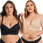 Plus Size Seamless Push-Up Bra - Underwire, Side Support & Plunge V-Neck