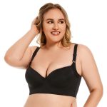 Plus Size Seamless Push-Up Bra - Underwire, Side Support & Plunge V-Neck