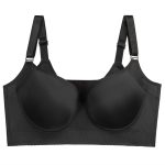 Plus Size Seamless Push-Up Bra - Underwire, Side Support & Plunge V-Neck