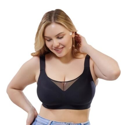 Plus-size adjustable mesh bra