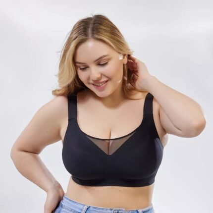 Plus-size adjustable mesh bra