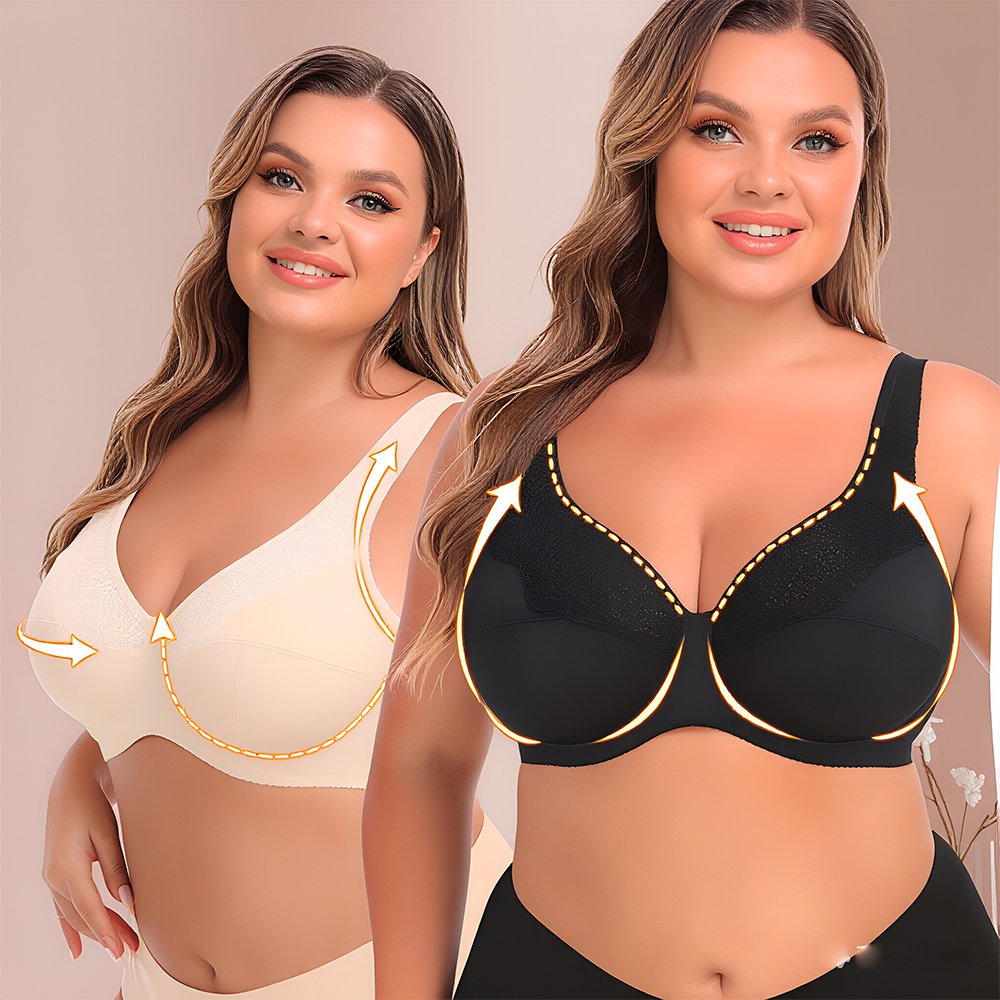 Plus-Size Everyday Bra with Thin Lace Cups
