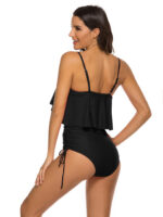Women's Sexy Strappy One-Piece Swimsuit: Girly Ruffled Triangle Bathing Suit with Adjustable Shoulder Straps