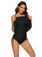 Women's Sexy Strappy One-Piece Swimsuit: Girly Ruffled Triangle Bathing Suit with Adjustable Shoulder Straps