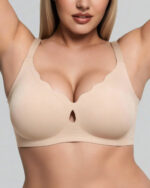 Wave Wireless Bra in Nude, laid flat
