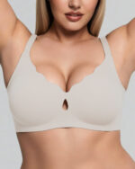Wave Wireless Bra in Grey, laid flat