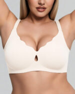 Wave Wireless Bra in White, laid flat