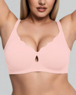 Wave Wireless Bra in Blush, laid flat