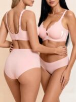 Back view showing the U-back and hook-and-eye closure